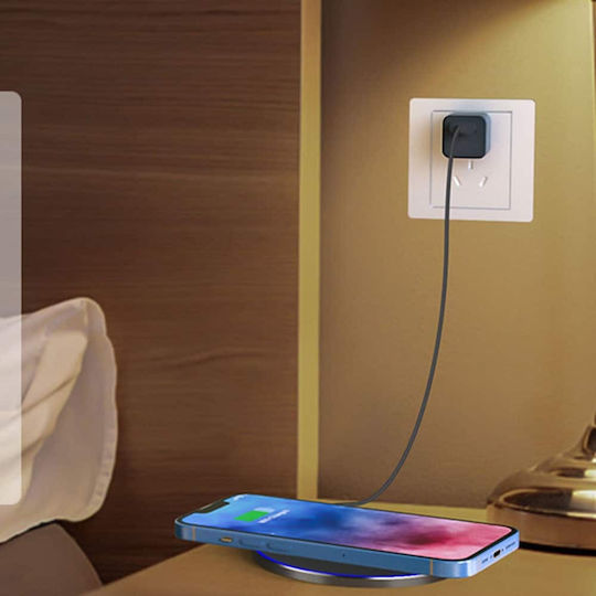 Techsuit Wireless Charger (Qi Pad) 15W Whites (CHWR031)