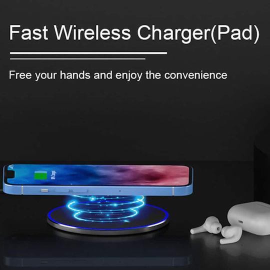 Techsuit Wireless Charger (Qi Pad) 15W Whites (CHWR031)
