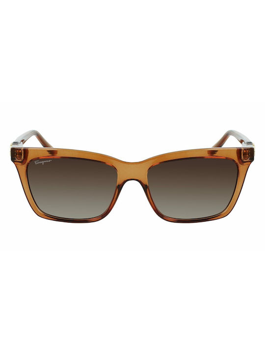 Salvatore Ferragamo Women's Sunglasses with Brown Plastic Frame and Brown Gradient Lens SF1027S 210