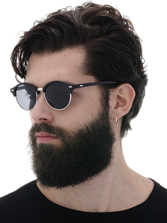 Techsuit Unisex Sunglasses with Black Frame and Blue Polarized Lens KF2325902