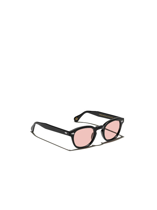 Moscot Lemtosh Sunglasses with Black Plastic Frame and Pink Lens LEMTOSH BLACK NYROSE