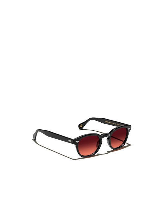 Moscot Lemtosh Sunglasses with Black Plastic Frame and Red Gradient Lens LEMTOSH BLACK CABERNET