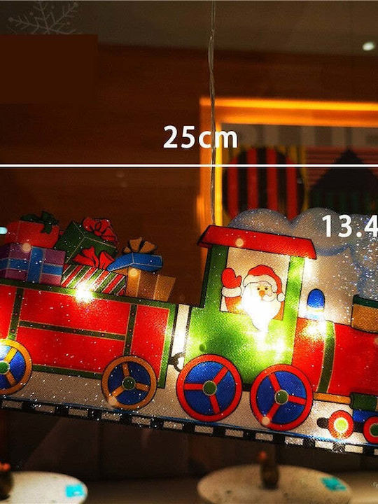 Beleuchtet Weihnachtliche Glas Figur Zug Weiß Höhe 26cm