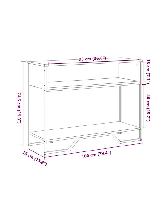 Metal Console Table Coffee L100xW35xH74.5cm