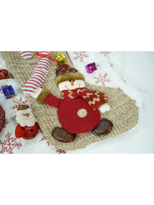Weihnachtliche Dekorative Socke L45xB20cm. Braun