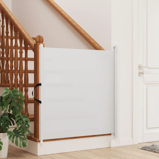 vidaXL Υφασμάτινο Διαχωριστικό Σκύλου 125x102.5εκ. Λευκό