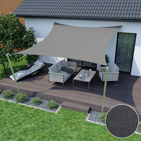 AIO Factory Pătrat Umbrela Sail Gri cu acoperire PVC 3x3m
