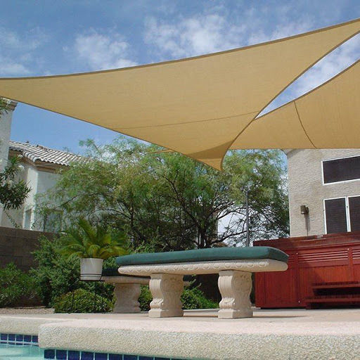 AIO Factory Триъгълник Shade Sail Бежов с PVC покритие 3м