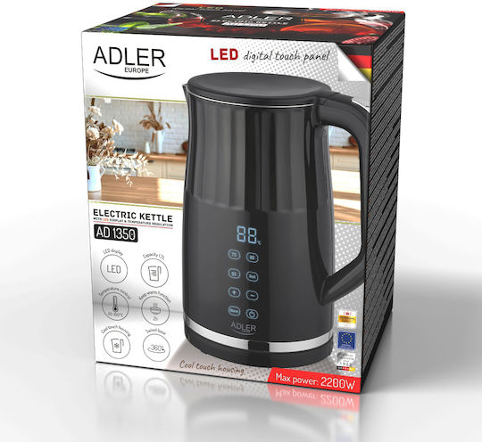 Adler Βραστήρας 1.7lt 1850W Μαύρος