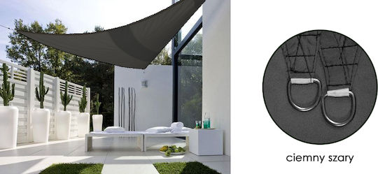 AIO Factory Τρίγωνο Πανί Σκίασης Γκρι με Επίστρωση PVC 3m
