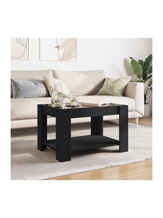 Rectangular Glass Side Table Black M73xW53xH45cm