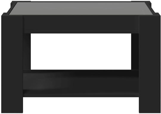 Masă Laterală Rectangulară Neagră Din Sticlă M73xL53xÎ45cm