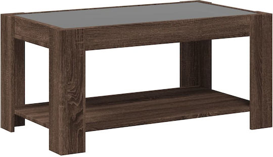 Masa Centrală Rectangulară Din Sticlă Stejar M93xL53xÎ45cm