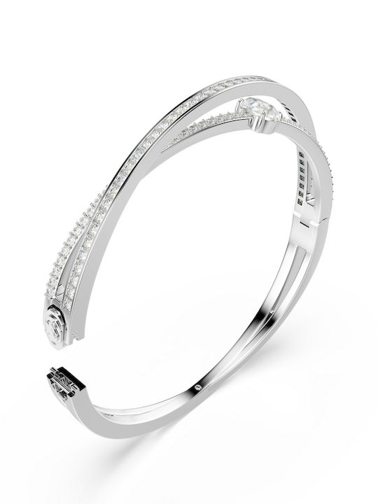 Hyperbola Bangle Mixed Cuts White Rhodium Plated