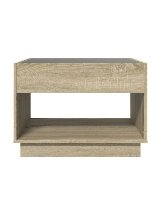 Rectangular Glass Side Table Sonoma Oak 70x50x50 cm