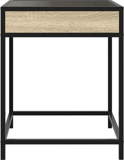 Square Glass Side Table Sonoma Oak M40xW40xH51cm