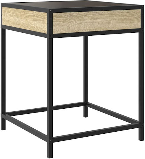 Square Glass Side Table Sonoma Oak M40xW40xH51cm