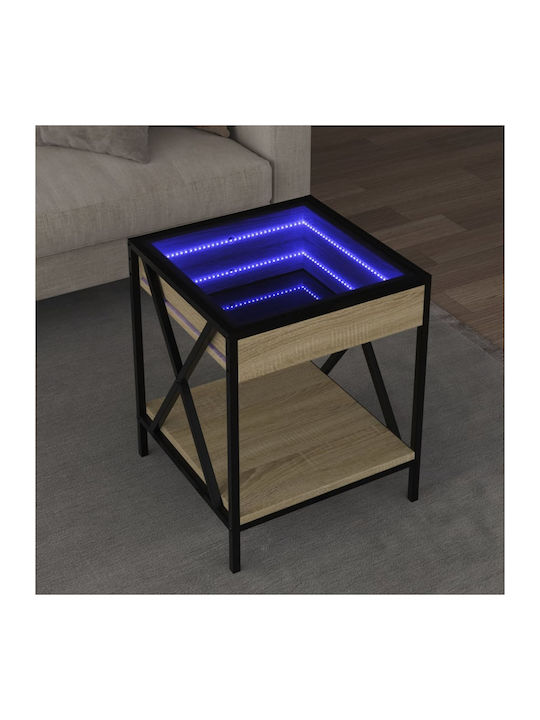 Square Glass Coffee Table Brown M40xL40xH49cm
