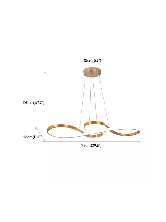 Pendelleuchte Nordic Design LED Deckenlampen Gold Dimmbar Fernbedienung