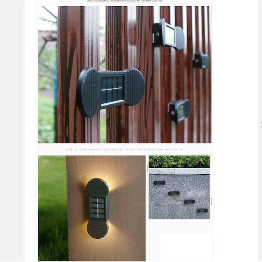 Led Flippy Solar Light Abs Polycarbonate Water Resistant IP65 2 SMD LEDs Wall Stairs 1.2V 600mAh 16 x 5.9 x 3.3 cm Warm White Light Black