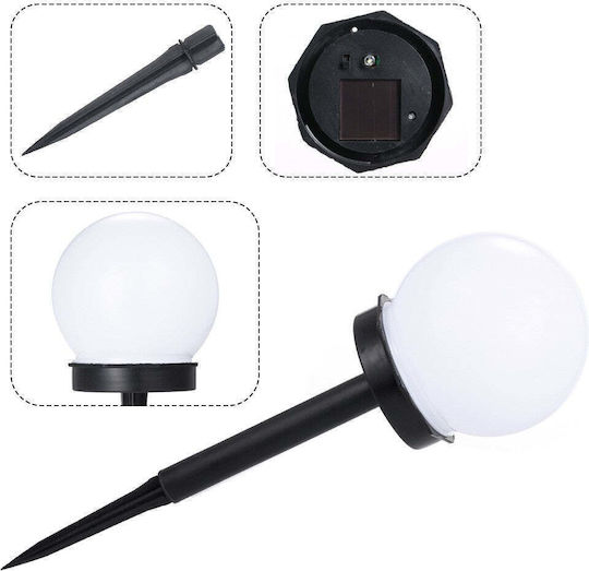 Led Solar Lamp Spherical Globe Flippy Type Diameter 10 Cm Cool White
