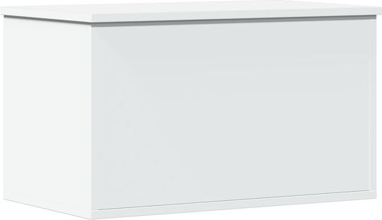 vidaXL Дърво Кутия за съхранение с капак Бял 60x35x35см 1бр