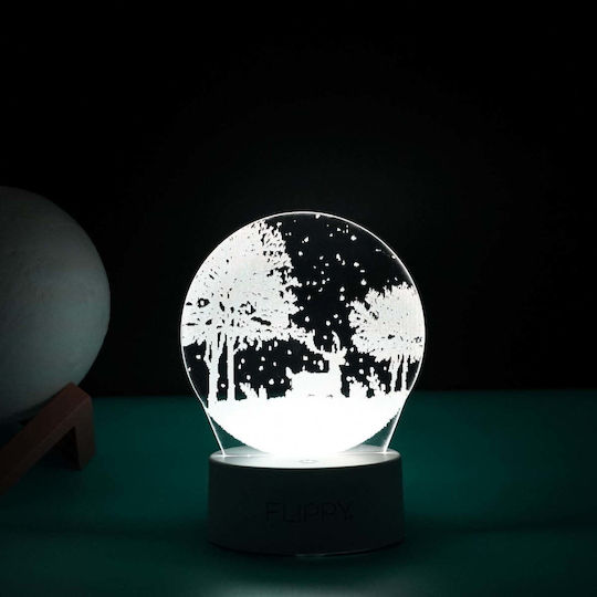 Decorative Led Lamp Flippy 3d Winter Landscape Remote Control Two Power Modes Usb Batteries 20 Cm Height Made Acrylic Material Multicolor Light White