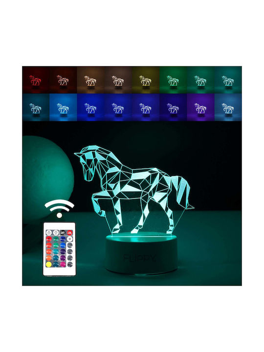 Decorative Led Lamp Flippy 3d Cal Remote Control Two Power Modes Usb Batteries 20 Cm Height Made Acrylic Material Multicolored Light White