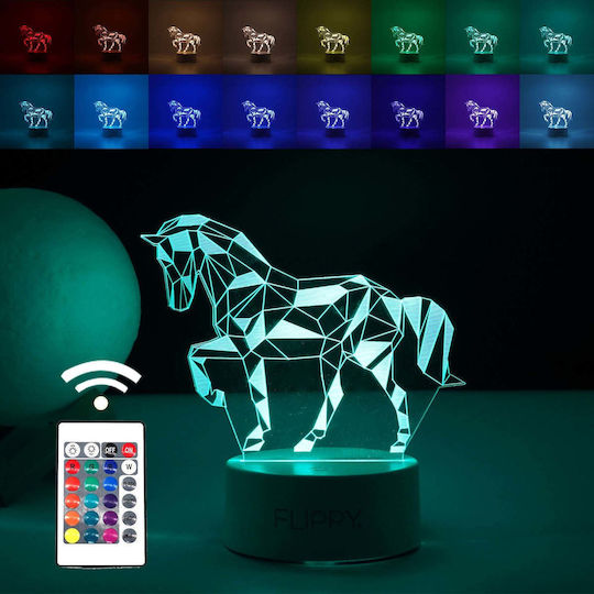 Decorative Led Lamp Flippy 3d Cal Remote Control Two Power Modes Usb Batteries 20 Cm Height Made Acrylic Material Multicolored Light White