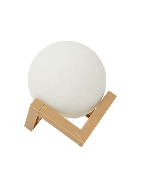 Lampa de noapte 3D Lună, lumină caldă albă, alimentată cu baterii, fără baterie reîncărcabilă, suport din plastic inclus, 8 cm, Flippy