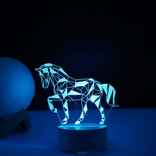 Decorative Led Lamp Flippy 3d Cal Remote Control Two Power Modes Usb Batteries 20 Cm Height Made Acrylic Material Multicolored Light White