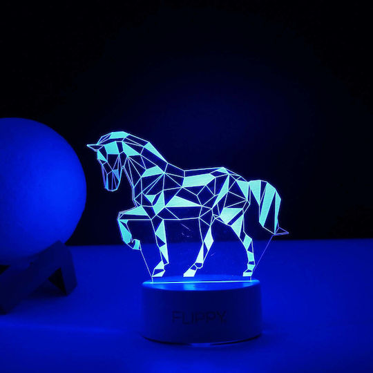 Decorative Led Lamp Flippy 3d Cal Remote Control Two Power Modes Usb Batteries 20 Cm Height Made Acrylic Material Multicolored Light White