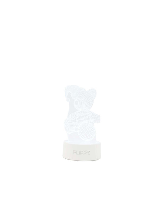 Led Decorative Lamp Flippy 3d Bear Hat Remote Control Two Power Modes Usb Batteries 20 Cm Height Made Acrylic Material Multicolor Light White