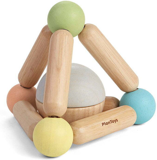 Plan Toys Pyramid Toy with Ball made of Wood with Sounds for 6++ Months Pastel