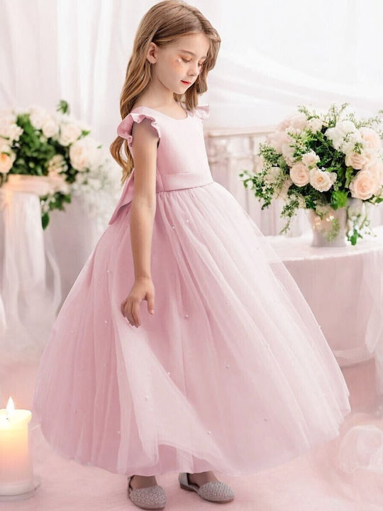 Children's Dress Sleeveless Tulle Pink