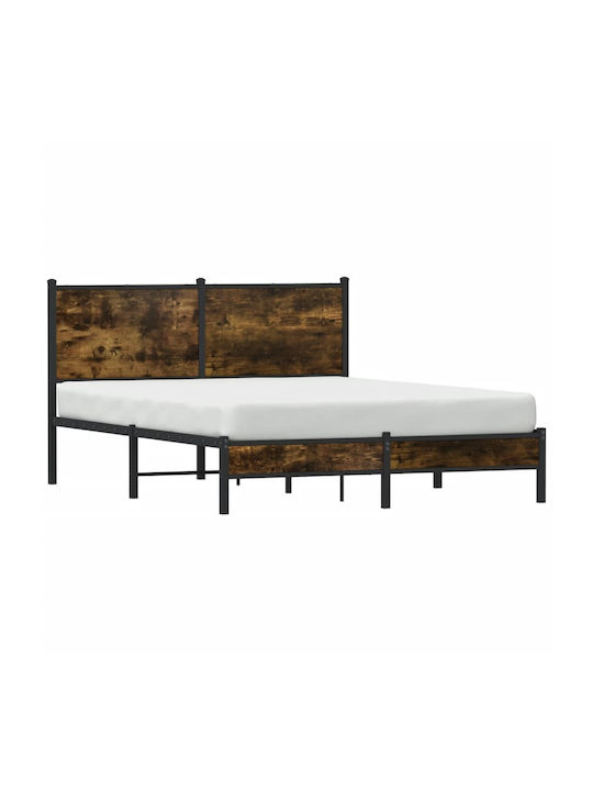 Doppelbett Aus Holz Braune mit Lattenrost Für Matratze 137x190cm