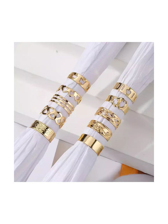 Women's Gold Plated Toe Rings Set