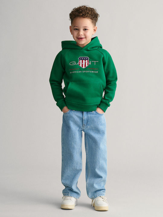 Kids Sweatshirt with Hood and Pockets Green SHIELD