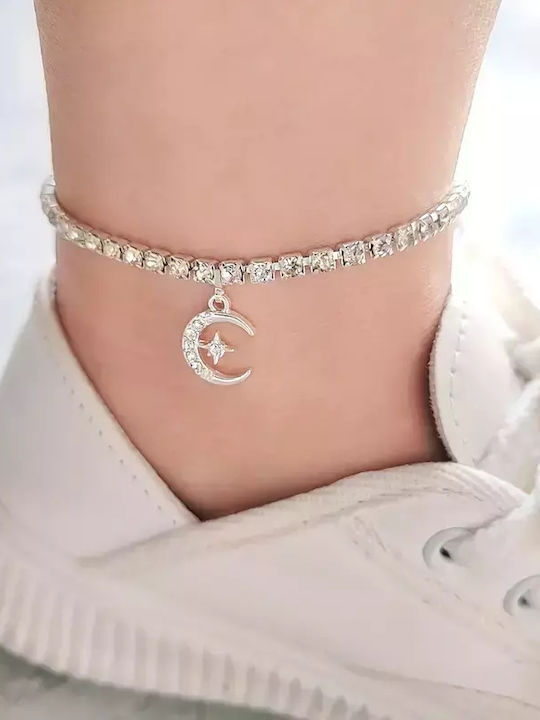 Damen Armband Fußkettchen Star aus Silber