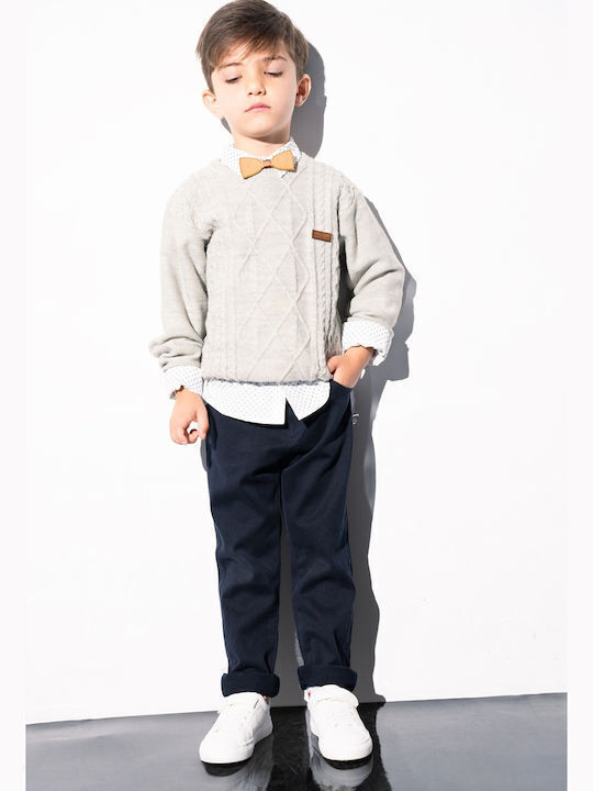 Hashtag Kids Set with Pants Winter 5pcs beige Πουκάμισο