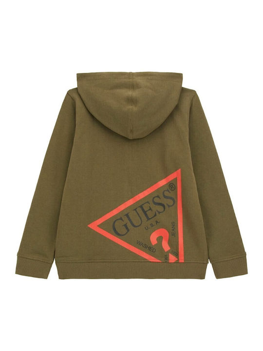 Kids Cardigan with Hood Khaki