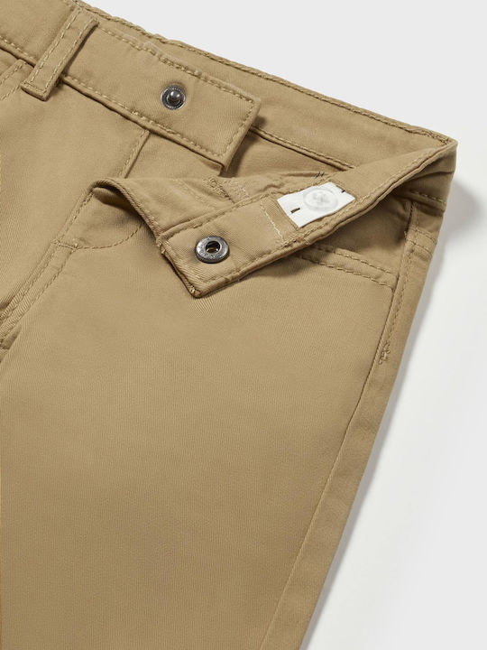 Mayoral Kids Trousers Beige Caramel Slim Fit