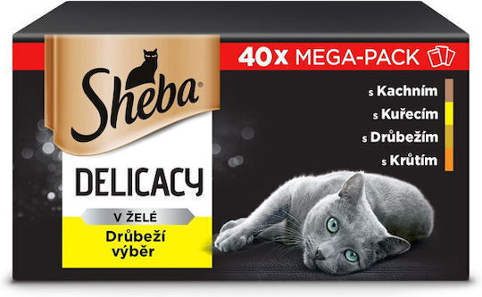Sheba Wet Food for Adult Cats in Pouch with Poultry Gluten-Free 40x85gr