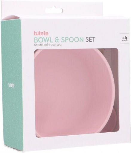 Tutete Kinder-Essgeschirr-Set aus Silikon Rosa