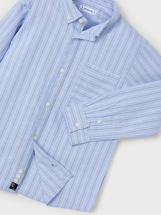 Mayoral Kids Striped Shirt Light Blue