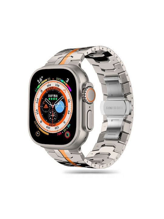 Techsuit Каишка Неръждаема стомана Оранжев (Apple Watch 44/45/46mm/Ultra 49mm)