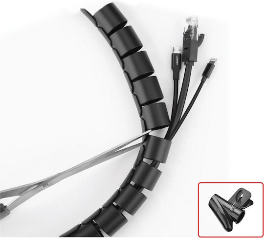 Com Spirală Cabluri 18mm 2m Negru 1buc