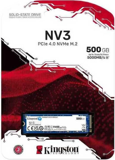 Kingston Nv3 SSD 500GB τύπου M.2 με σύνδεση PCI Express 4.0 SNV3S/500G