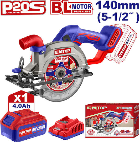 Emtop Δισκοπρίονο 20V 1x4Ah