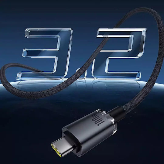 Baseus Crystal Shine Series USB 3.2 Video Cable USB-C Male - USB-C 100W PD Black 1.5m P10318204111-00